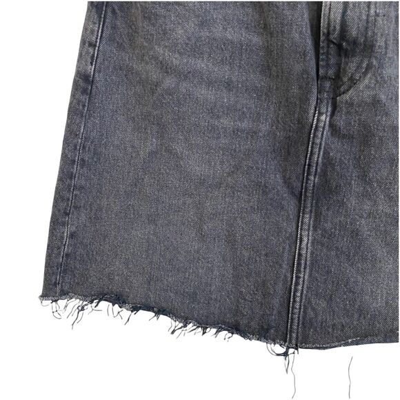 Everlane 27 Denim Skirt Faded Black Gray Raw Hem Jean Mini Basic - Picture 2 of 6